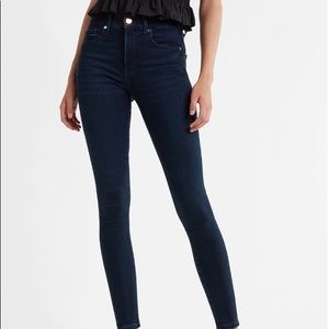 Express Mid Rise Stretch Jeans 12 Long Dark Wash